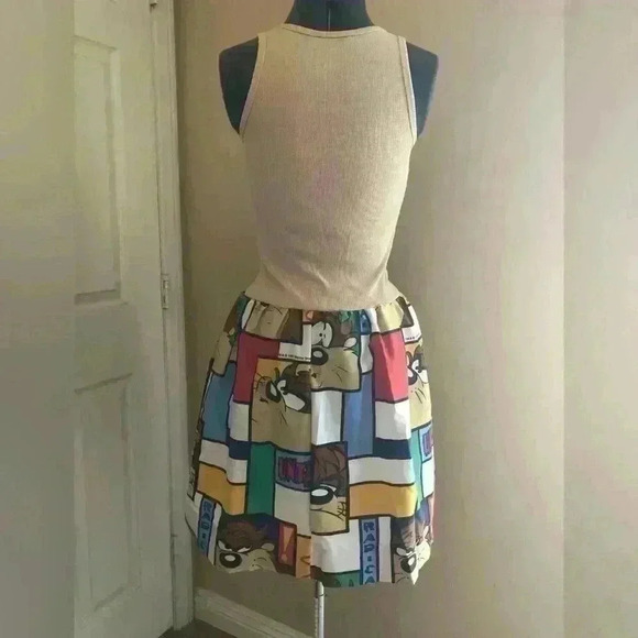 HANDMADE UPCYCLED LOONEY TOONS TANK DRESS BEST FITS SMALL-MEDIUM - Picture 3 of 3